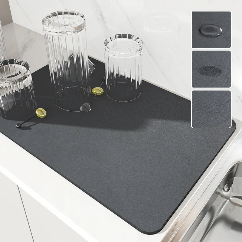 Découvrez l'Absorption Révolutionnaire ! Tapis de Séchage Ultra Absorbant pour Cuisine et Salle de Bain