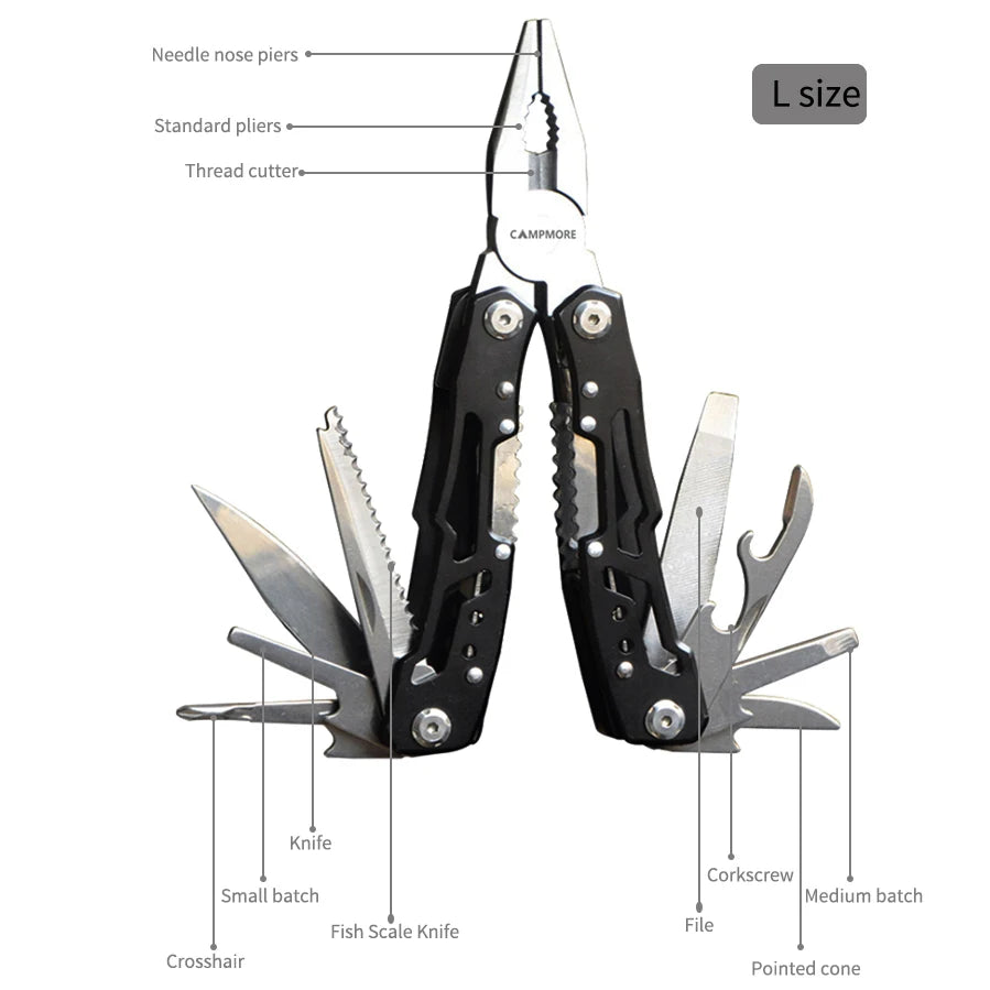 Votre Compagnon d'Aventure Ultime ! Multitool de Camping Tout-en-Un en Acier Inoxydable